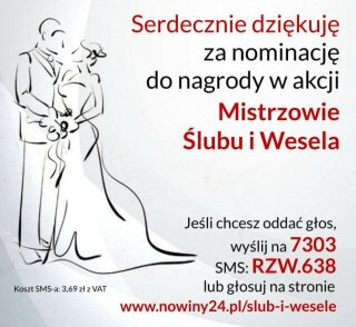 Nominacja do nagrody w akcji Mistrzowie Ślubu i Wesela