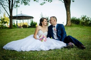 Mrs. Karolina and her husband - Lorange wedding dress