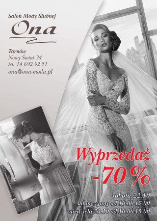 Sale of wedding dresses Tarnów October 22-23, 2016